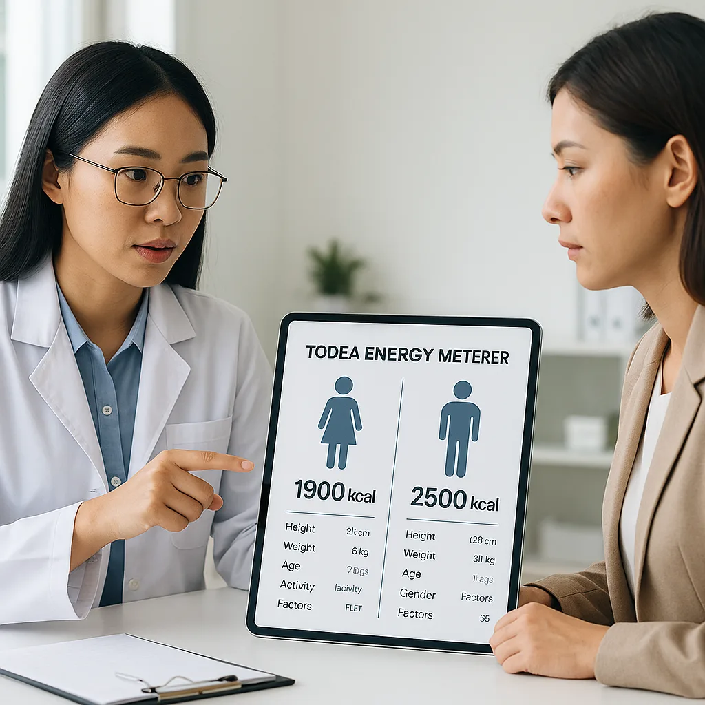 Infographic so sánh 2000 calo với TDEE trung bình phụ nữ và nam giới ít vận động tại Việt Nam từ chuyên gia dinh dưỡng lâm sà