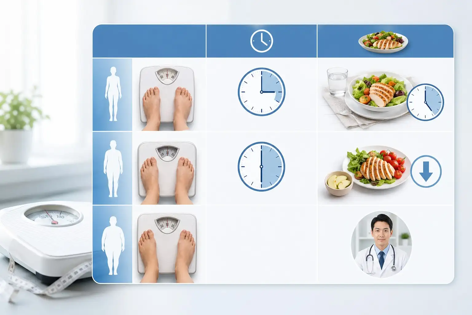 Bảng khuyến nghị khung giờ ăn tối theo chỉ số BMI cho hiệu quả giảm cân