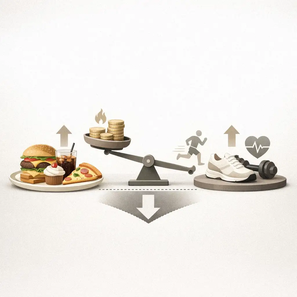 Biểu đồ minh họa khái niệm thâm hụt calo