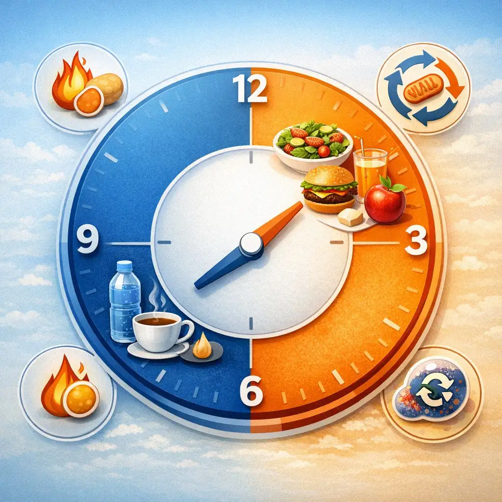 Biểu đồ trực quan giải thích phương pháp nhịn ăn gián đoạn 16/8