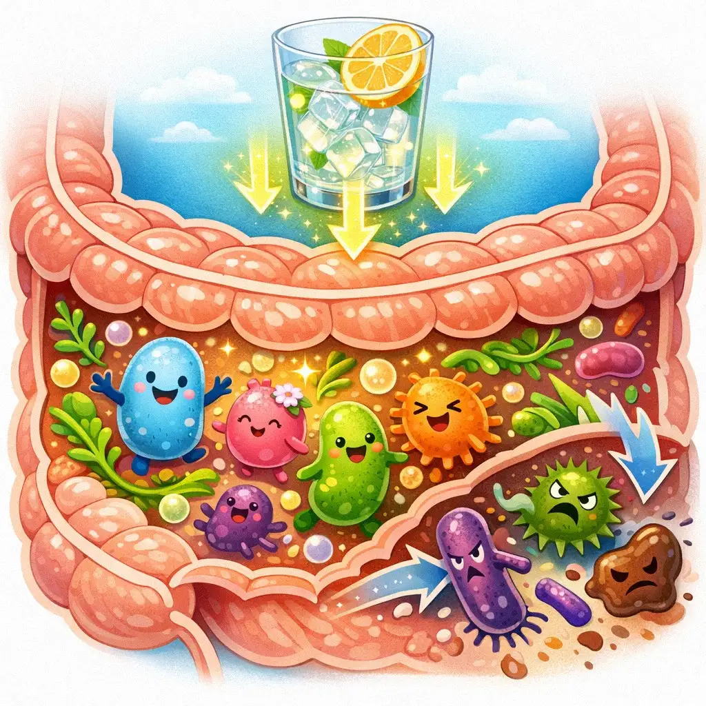 Hình ảnh minh họa lợi khuẩn đường ruột phát triển nhờ polyphenol