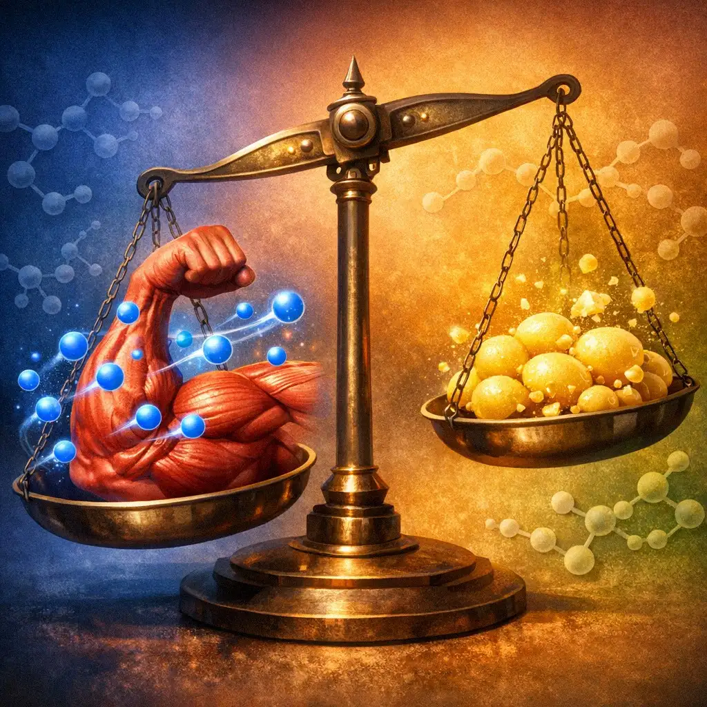 Minh họa cân bằng nitơ dương trong việc xây dựng cơ bắp và giảm mỡ