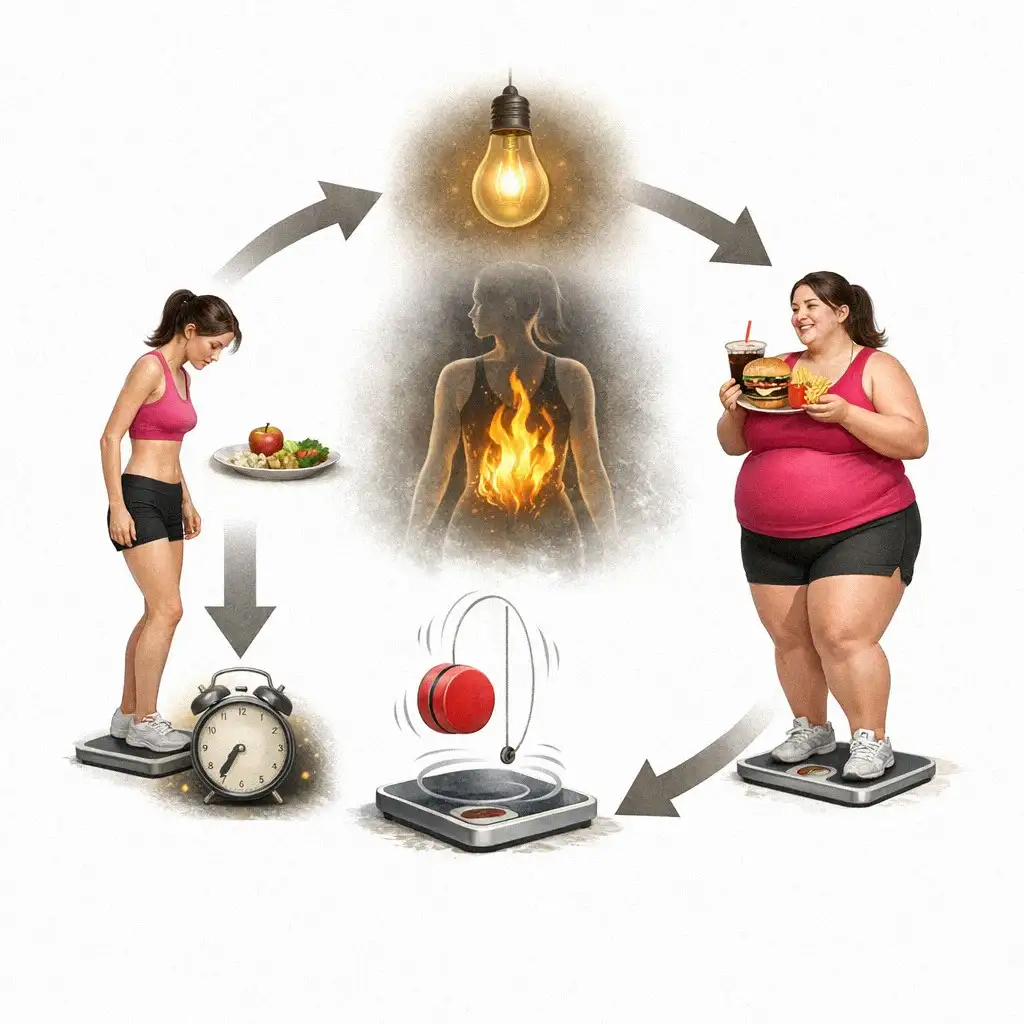 Minh họa cơ chế thích ứng trao đổi chất và hiệu ứng yoyo