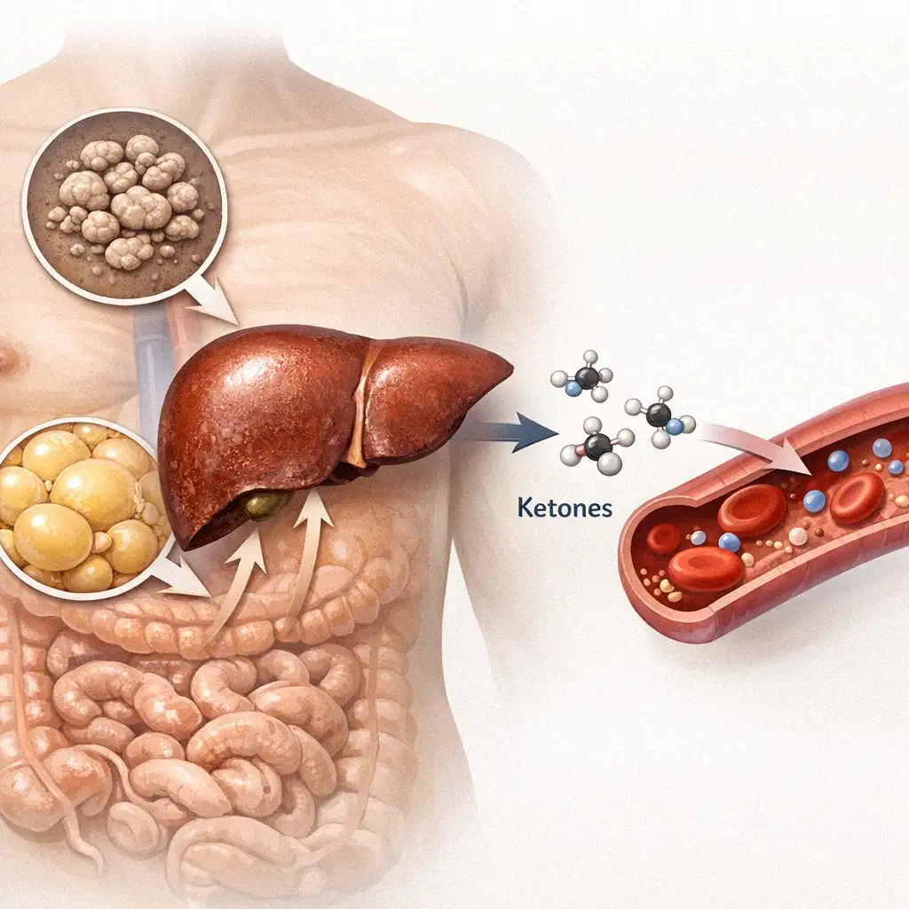 Minh họa y tế về quá trình ketosis