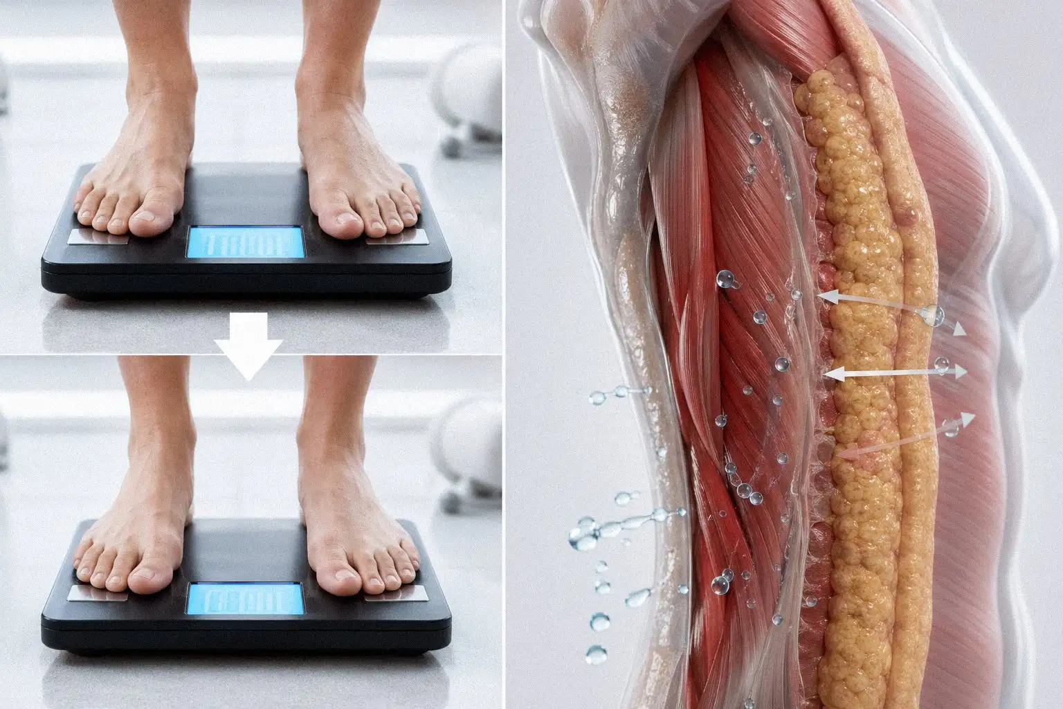 Sự khác biệt giữa mất cơ và giảm mỡ khi ăn 500 calo